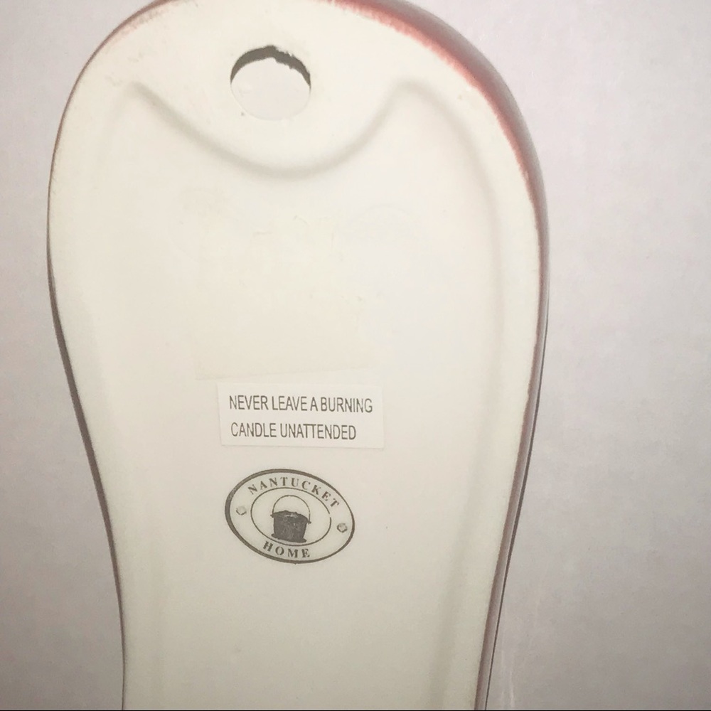New Two Porcelain Candle Holders Flip Flop Shape Nantucket Home - Picture 8 of 12